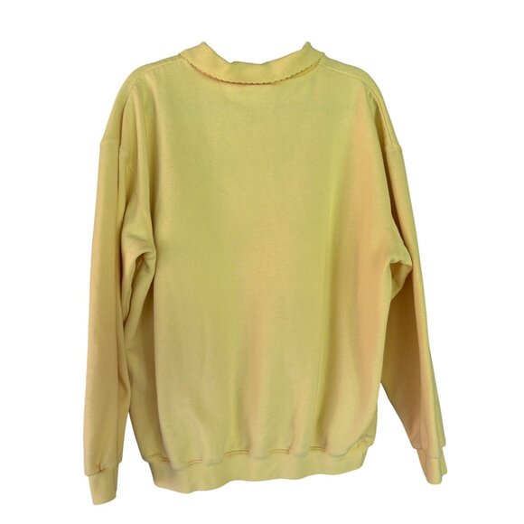 Vintage Northern Reflections Yellow Sweatshirt W/ Collar XL Embroidered Floral - Picture 2 of 12